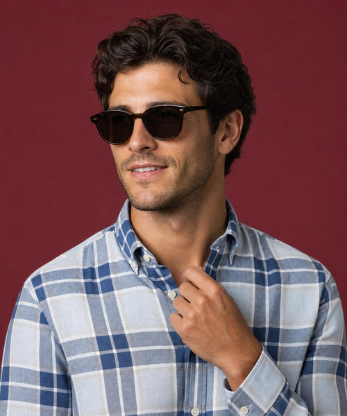 Overhemd Melange Ruit | Light Blue