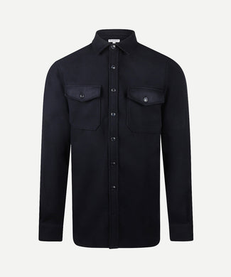 Wool Look Overshirt | Navy