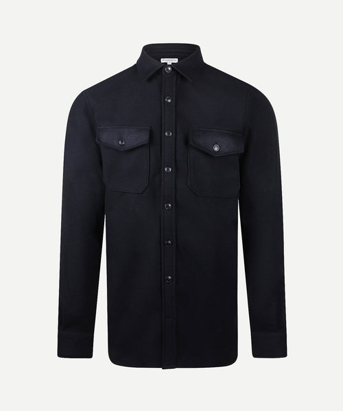 Wool Look Overshirt | Navy