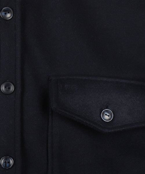 Wool Look Overshirt | Navy
