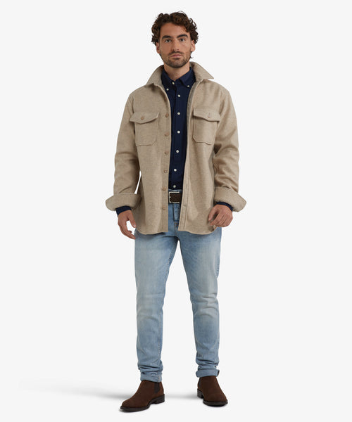 Wool Look Overshirt | Sand