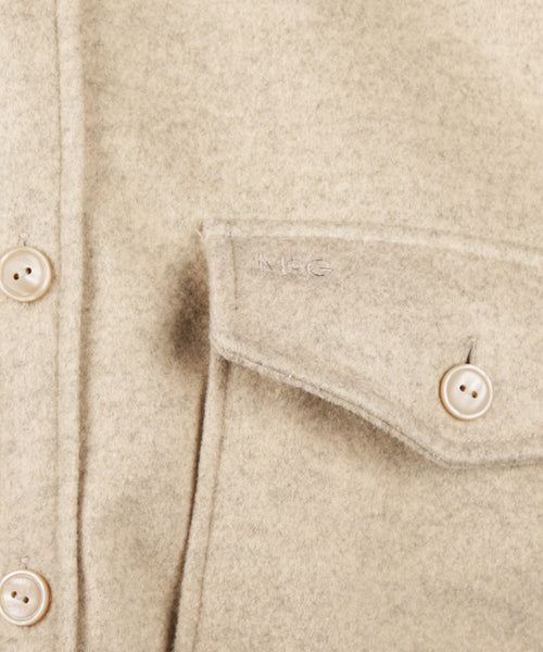 Wool Look Overshirt | Sand