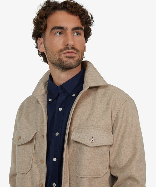 Wool Look Overshirt | Sand
