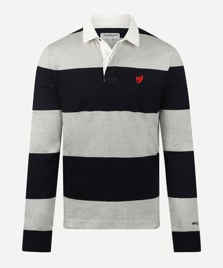 Two Stripe Rugby | Medium Grey Melange