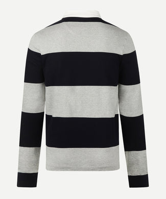 Two Stripe Rugby | Medium Grey Melange