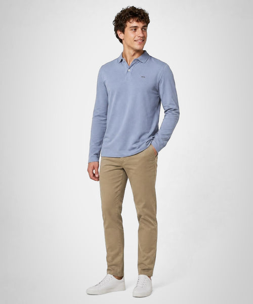 Classic Polo Lange Mouw | Chambray Blue
