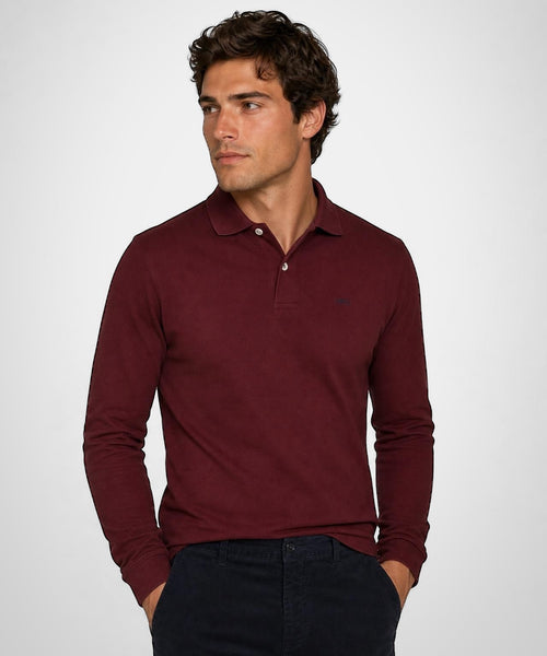 Classic Polo Lange Mouw | Burgundy