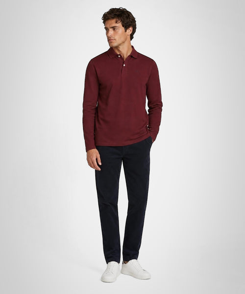 Classic Polo Lange Mouw | Burgundy