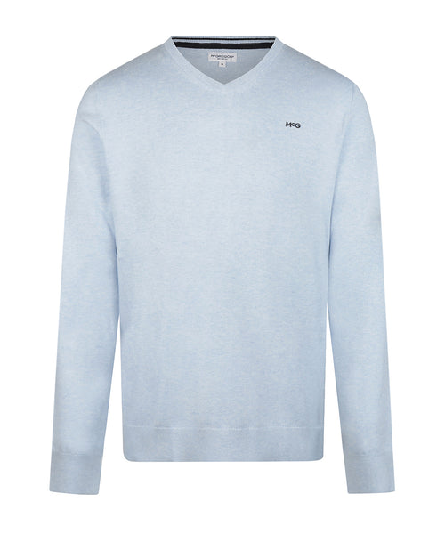 Sweater Cotton-Cashmere V-Neck | Light Blue