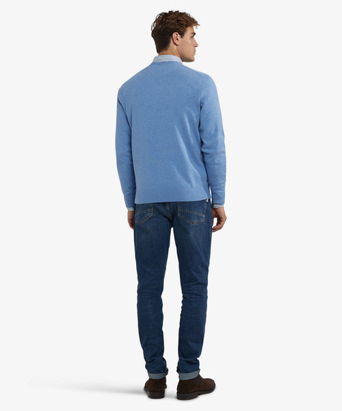 Sweater Cotton Merino V-Neck | Ice Blue