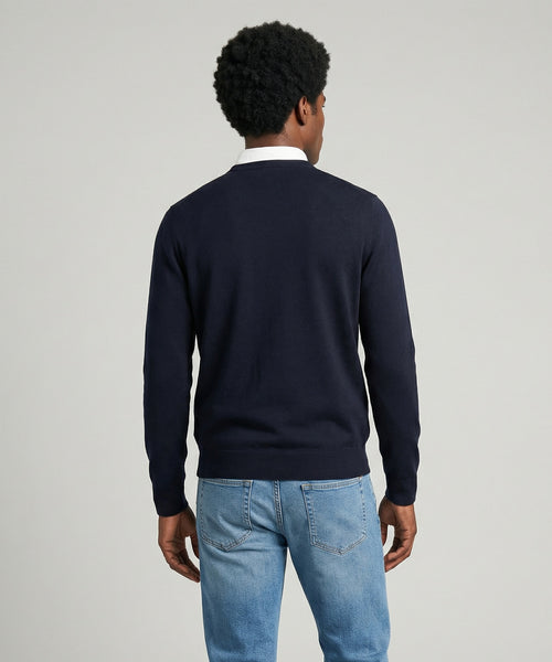 Sweater Cotton-Cashmere V-Neck | Navy