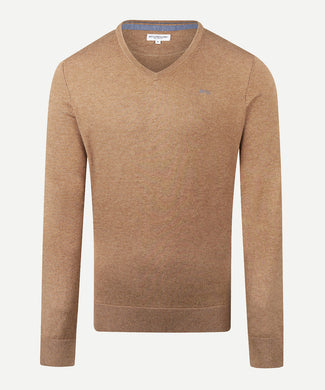Sweater Cotton Merino V-Neck | Walnut