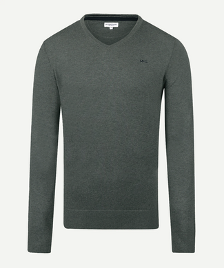 Trui Katoen Merino V-Hals | Winter Sage