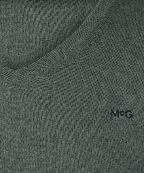 Trui Katoen Merino V-Hals | Winter Sage