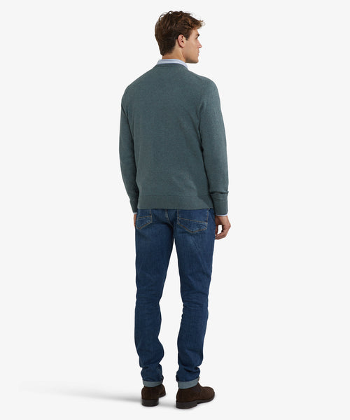 Sweater Cotton Merino V-Neck | Winter Sage