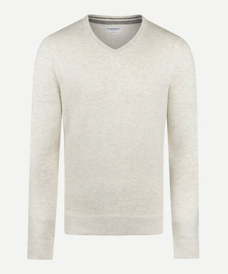 Sweater Cotton Merino V-Neck | Off White