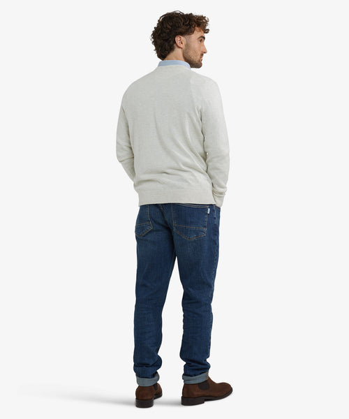Sweater Cotton Merino V-Neck | Off White