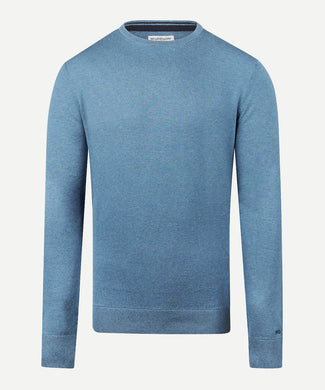 Sweater Cotton Merino Crew Neck | Worker Blue