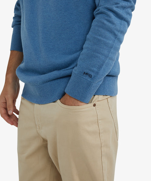 Trui Katoen Merino Ronde Hals | Worker Blue