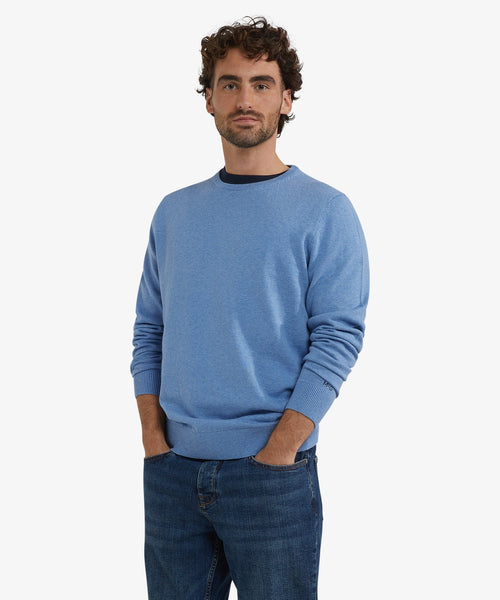 Trui Katoen Merino Ronde Hals | Ice Blue