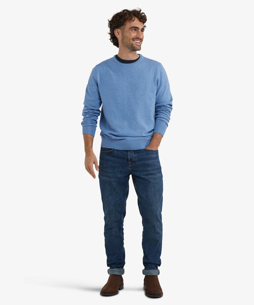 Trui Katoen Merino Ronde Hals | Ice Blue