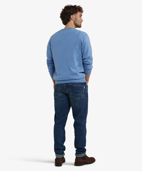 Trui Katoen Merino Ronde Hals | Ice Blue