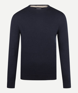 Sweater Cotton Merino Crew Neck | Navy