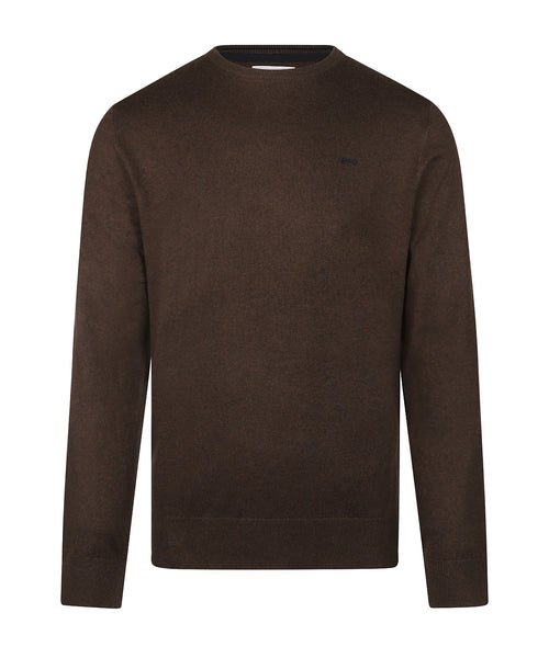 Trui Katoen-Kasjmier Ronde Hals | Chocolate Brown