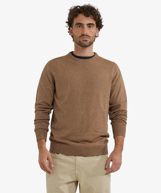 Trui Katoen Merino Ronde Hals | Walnut