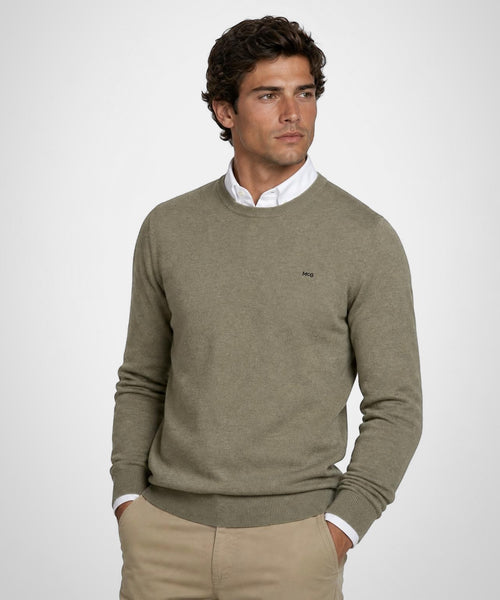 Sweater Cotton-Cashmere Round Neck | Light Olive