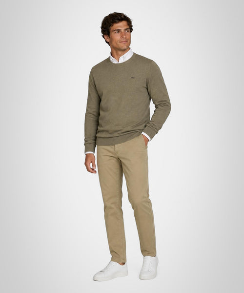 Sweater Cotton-Cashmere Round Neck | Light Olive