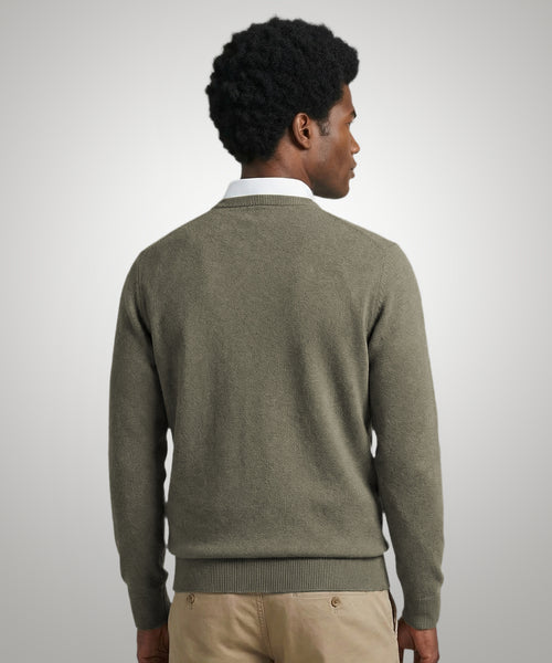 Sweater Cotton-Cashmere Round Neck | Light Olive