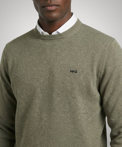 Sweater Cotton-Cashmere Round Neck | Light Olive