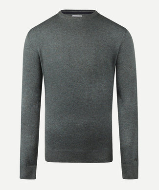 Sweater Cotton Merino Crew Neck | Winter Sage
