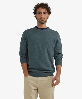 Sweater Cotton Merino Crew Neck | Winter Sage