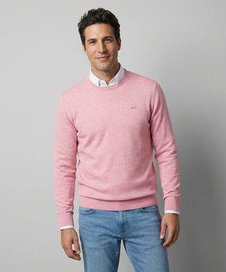 Trui Katoen-Kasjmier Ronde Hals | Light Pink