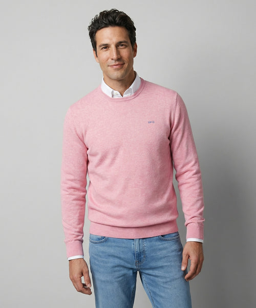Trui Katoen-Kasjmier Ronde Hals | Light Pink