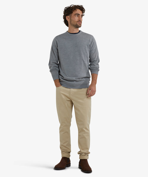Trui Luxe Merinowol Ronde Hals | Medium Grey Melange