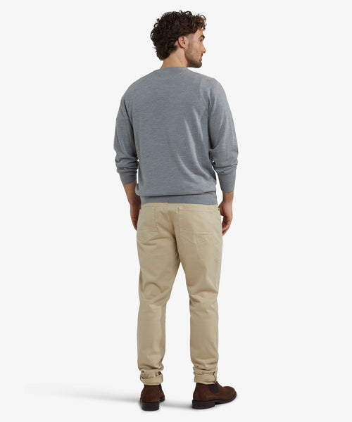 Trui Luxe Merinowol Ronde Hals | Medium Grey Melange