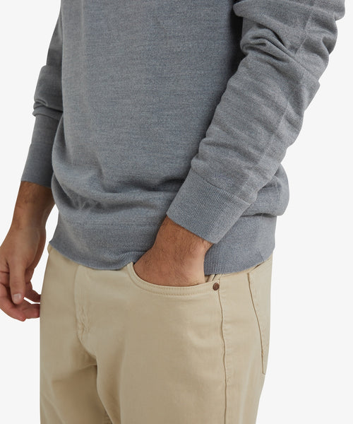 Trui Luxe Merinowol Ronde Hals | Medium Grey Melange
