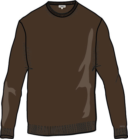 Luxury Merino Wool Crew Neck Sweater | Chocolate Brown