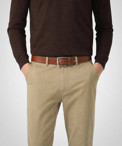 Nette leren riem | Cognac