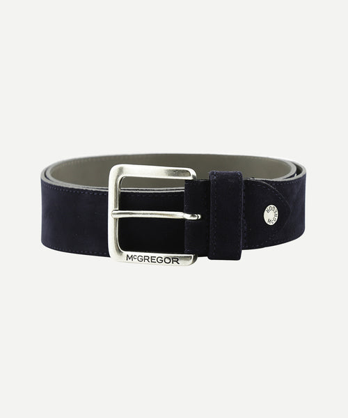 Suede leather belt | Navy