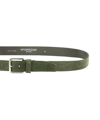 Suede leather belt | Olive