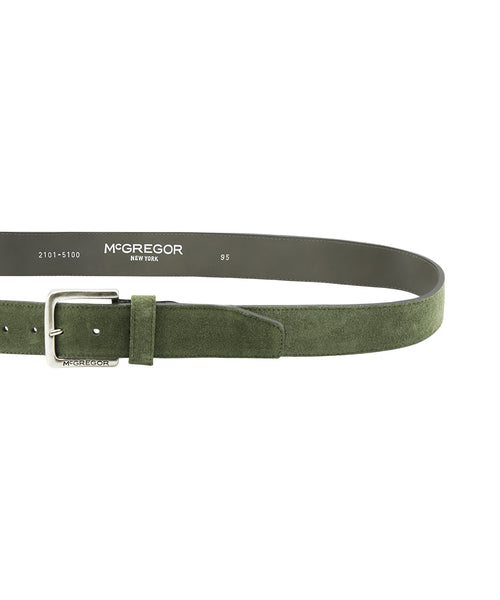 Suède leren riem | Olive