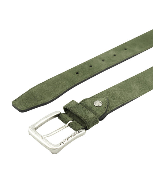 Suède leren riem | Olive