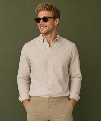Overhemd Oxford Stretch | Sand