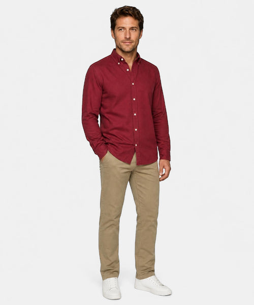 Oxford Stretch Shirt | Burgundy