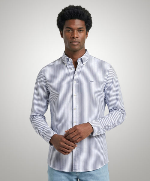 Overhemd Oxford Grote Streep | Navy