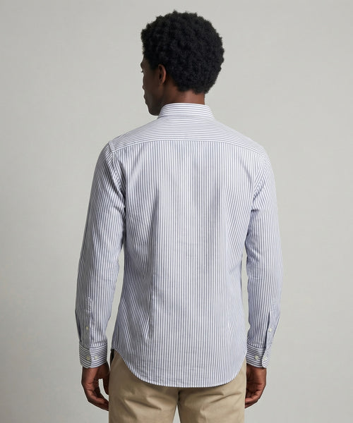 Oxford Shirt Large Stripe | Navy